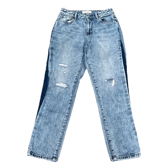 Pacsun Stonewashed Distressed High Rise Mom Jeans Blue Size 25 - Picture 7 of 7